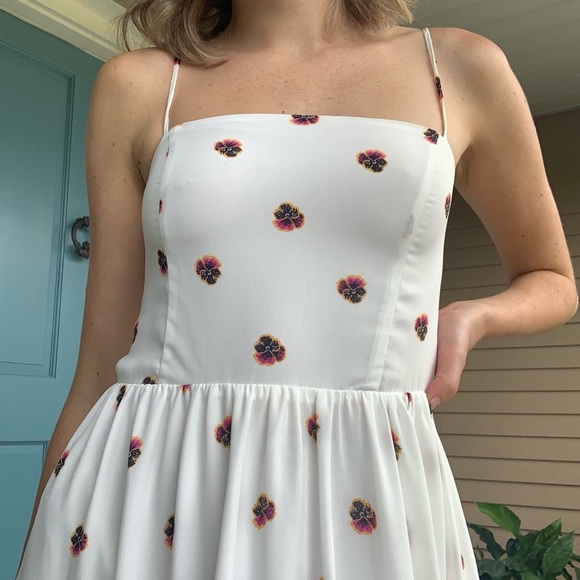 Aritzia Babaton Noel white Floral Midi Dress size 2 - Picture 7 of 13
